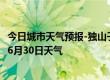 今日城市天气预报-独山子天气预报克拉玛依独山子2024年06月30日天气