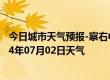 今日城市天气预报-察右中旗天气预报乌兰察布察右中旗2024年07月02日天气