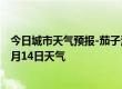 今日城市天气预报-茄子河天气预报七台河茄子河2024年07月14日天气