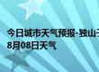 今日城市天气预报-独山子天气预报克拉玛依独山子2024年08月08日天气