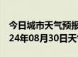 今日城市天气预报-河口天气预报东营河口2024年08月30日天气