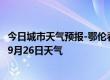 今日城市天气预报-鄂伦春天气预报呼伦贝尔鄂伦春2024年09月26日天气